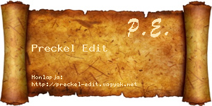 Preckel Edit névjegykártya